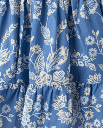 Girls Floral Smocked Ruffle Dress - Driftwood Bay