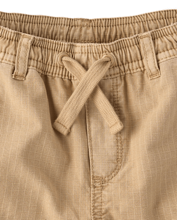 Boys Garment Dyed Ripstop Pull On Cargo Shorts - Little Essentials