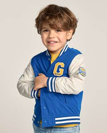 Boys Embroidered Chenille Varsity Jacket - Collegiate Club