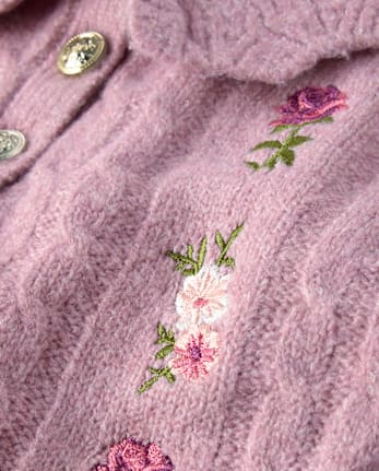 Girls Embroidered Floral Sweater Dress - Countryside Manor - VELVET ROSE CL