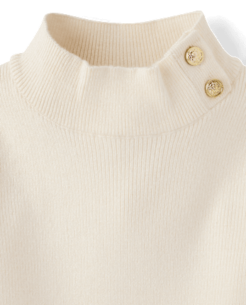 Girls Buckle Mock Neck Sweater Dress - Countryside Manor