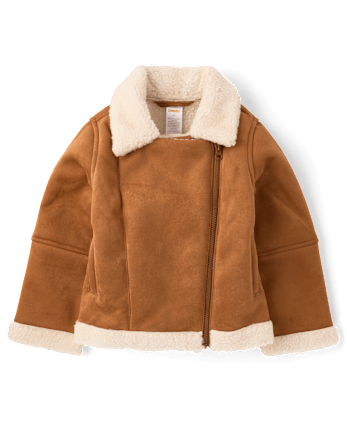 Girls Faux Suede Moto Jacket - Countryside Manor