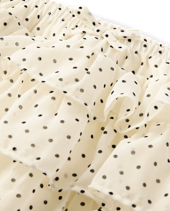 Girls Polka Dot Tiered Ruffle Skirt - The Leopard Edit