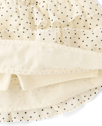 Girls Polka Dot Tiered Ruffle Skirt - The Leopard Edit