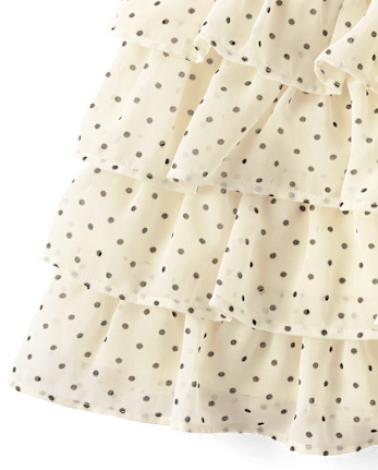 Girls Polka Dot Tiered Ruffle Skirt - The Leopard Edit