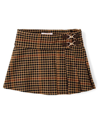 Girls Plaid Pleated Buckle Skort - Countryside Manor