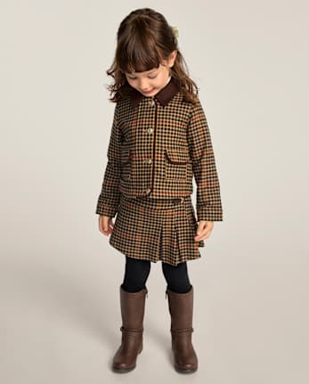 Girls Plaid Pleated Buckle Skort - Countryside Manor