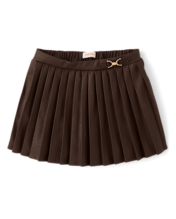 Girls Pleated Faux Leather Skort - Countryside Manor
