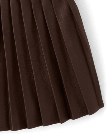 Girls Pleated Faux Leather Skort - Countryside Manor