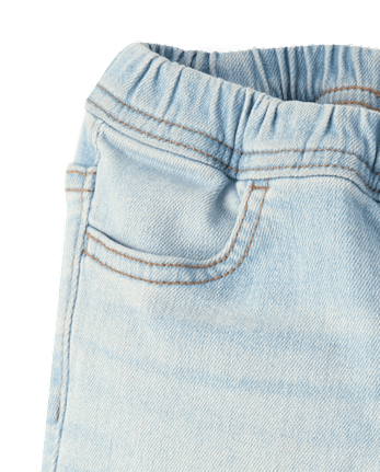 Girls Pull On Wide Leg Jeans - Little Essentials
