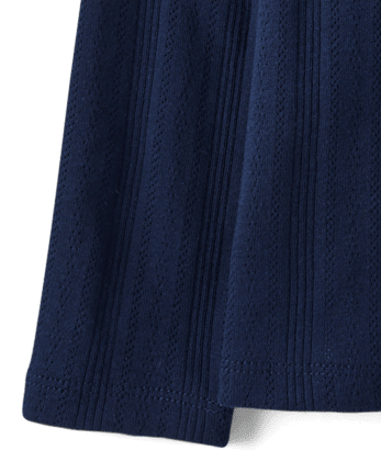 Girls Pointelle Peter Pan Top - Little Essentials