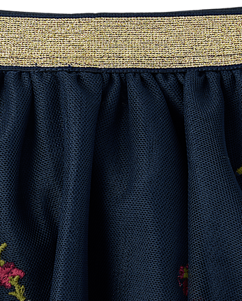 Girls Embroidered Floral Tutu Skirt - Countryside Manor