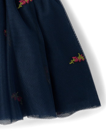 Girls Embroidered Floral Tutu Skirt - Countryside Manor