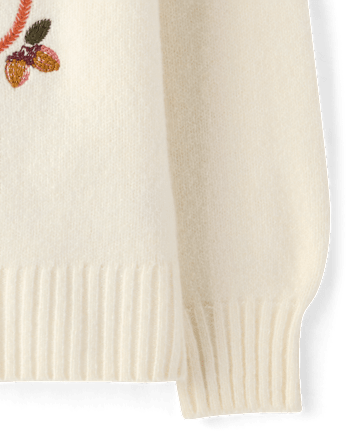 Girls Embroidered Floral Pumpkin Sweater - The Harvest Edit