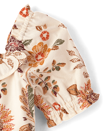 Girls Floral Flannel Ruffle Dress - The Harvest Edit