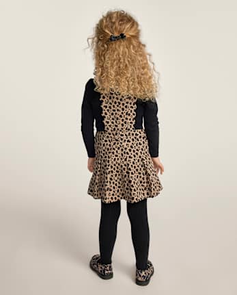 Girls Leopard Scalloped Corduroy Jumper - The Leopard Edit