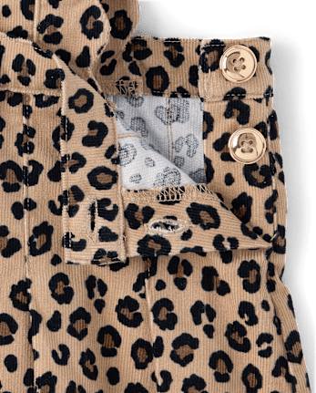 Girls Leopard Scalloped Corduroy Jumper - The Leopard Edit