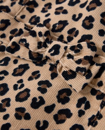 Girls Leopard Scalloped Corduroy Jumper - The Leopard Edit