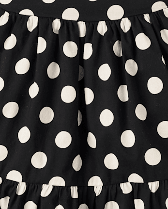 Girls Polka Dot Tiered Dress - The Leopard Edit