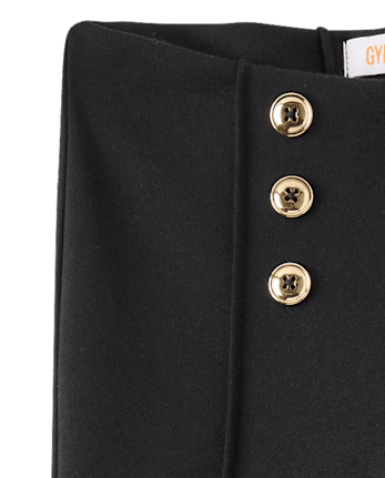 Girls Pintuck Button Ponte Jeggings - The Leopard Edit