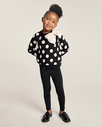 Girls Pintuck Button Ponte Jeggings - The Leopard Edit