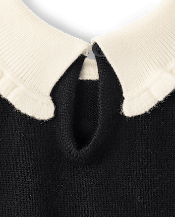 Girls Peter Pan Ruffle Sweater - The Leopard Edit