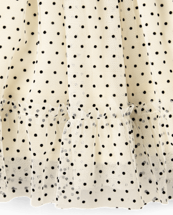 Girls Flocked Polka Dot Tutu Dress - The Leopard Edit