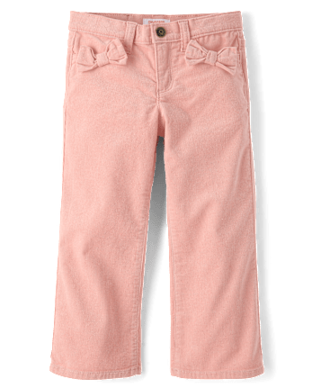 Girls Bow Corduroy Wide Leg Pants - Blue Sky Mountain