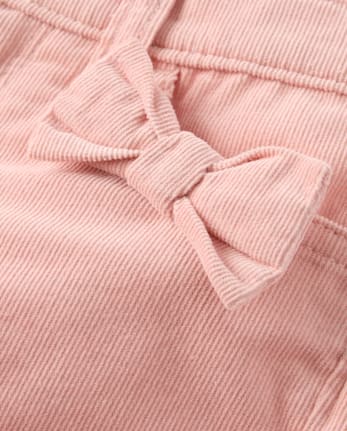 Girls Bow Corduroy Wide Leg Pants - Blue Sky Mountain