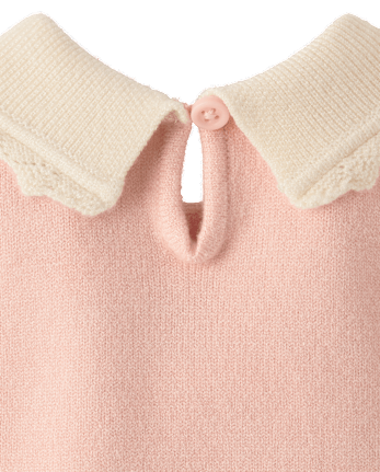 Baby Girls Embroidered Floral Sweater 2-Piece Outfit Set