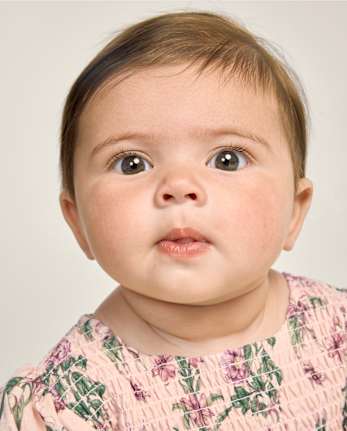 Baby Girls Floral Smocked Bubble Dress - Countryside Manor - PALE BLUSH
