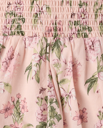 Baby Girls Floral Smocked Bubble Dress - Countryside Manor - PALE BLUSH