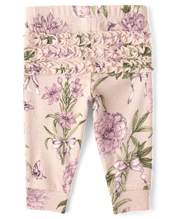 Baby Girls Floral Ruffle Leggings 3-Pack