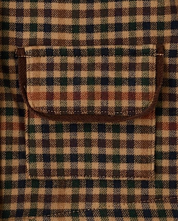 Girls Plaid Button Barn Jacket - Countryside Manor