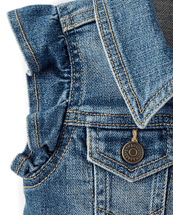 Girls Flutter Denim Vest - Little Essentials