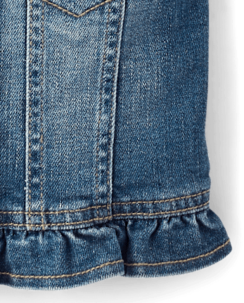 Girls Flutter Denim Vest - Little Essentials