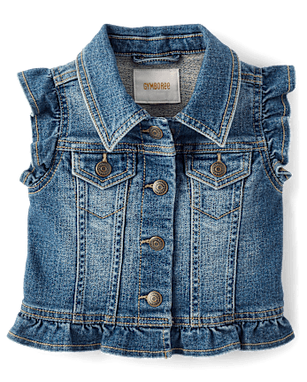 Girls Flutter Denim Vest - Little Essentials