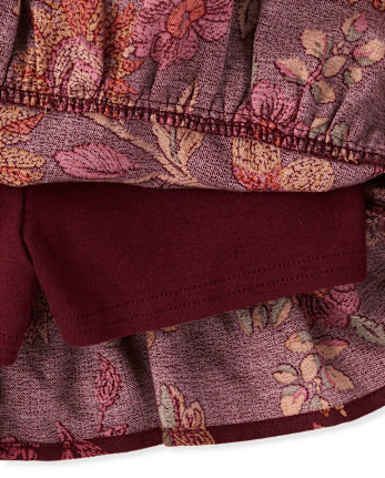 Girls Floral Tiered Ruffle Flannel Skort - The Harvest Edit