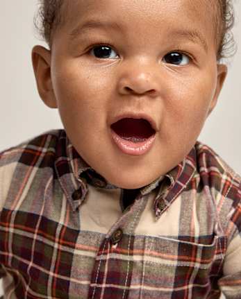 Baby Boys Plaid 2-Piece Outfit Set - Countryside Manor - REDWOOD
