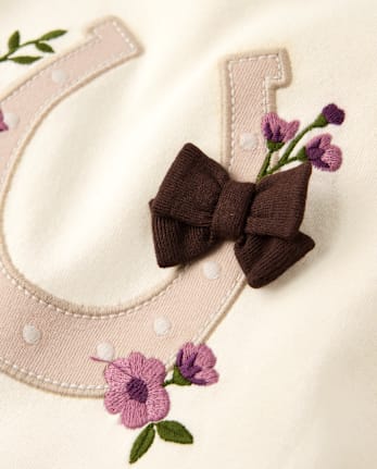 Girls Horse Icon Puff Sleeve Top - Countryside Manor
