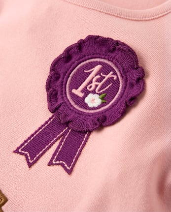 Girls Horse Icon Puff Sleeve Top - Countryside Manor