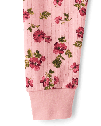 Girls Print Snug Fit Pointelle Pajamas