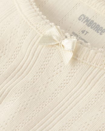 Girls Pointelle Top - Little Essentials