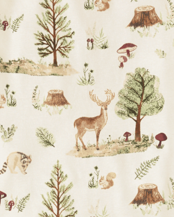 Boys Forest Snug Fit Cotton Henley Pajamas