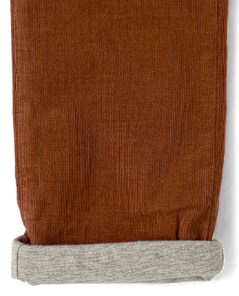 Boys Corduroy Pull On Roll Cuff Pants - Little Essentials