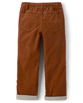 Boys Corduroy Pull On Roll Cuff Pants - Little Essentials
