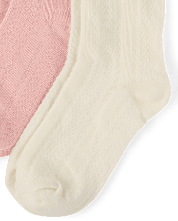 Girls Rosette Eyelet Knee Socks 2-Pack - Blue Sky Mountain