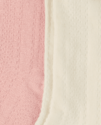 Girls Rosette Eyelet Knee Socks 2-Pack - Blue Sky Mountain