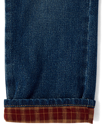 Boys Flannel Lined Straight Jeans - Little Essentials