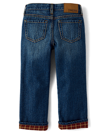 Boys Flannel Lined Straight Jeans - Little Essentials